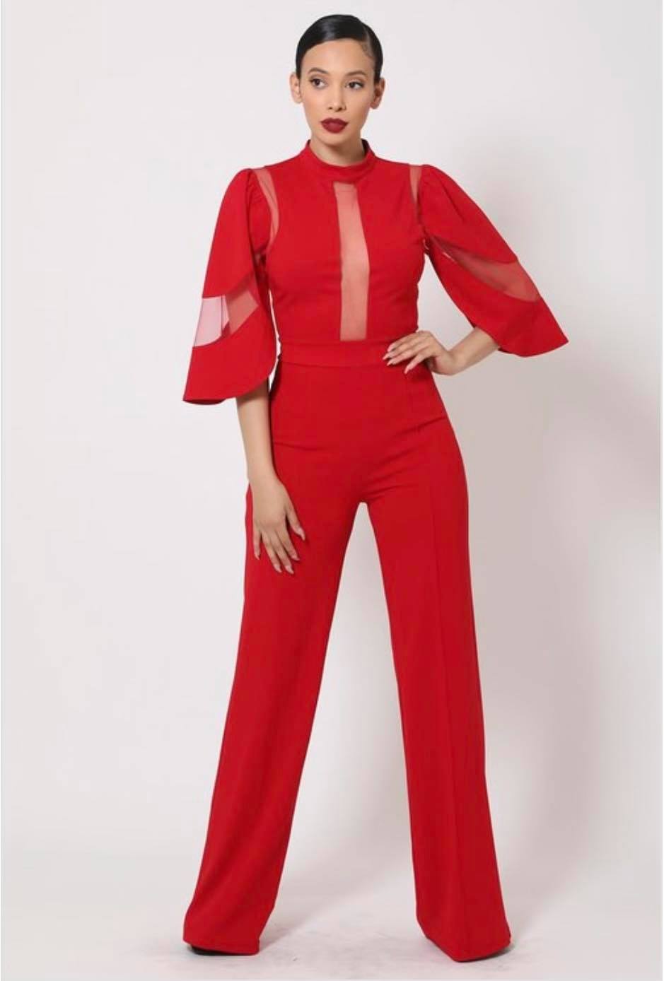 Roxi Hibiscus Red Jumpsuit – Bazzar Nosara